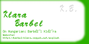 klara barbel business card